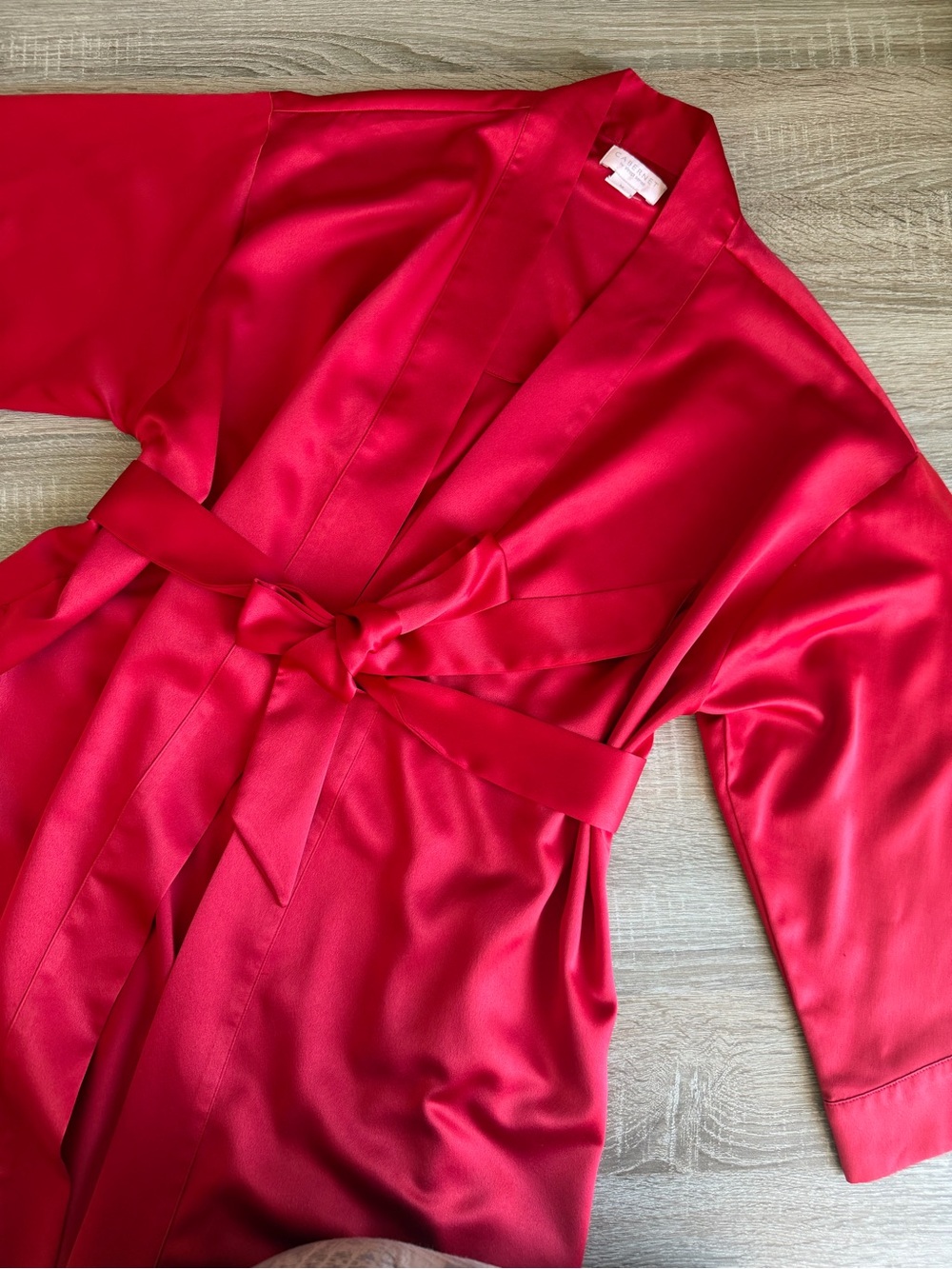 Cabernet by Sleep Sense Deep Red Women’s Robe with Waist Tie Size Medium - Picture 4 of 13